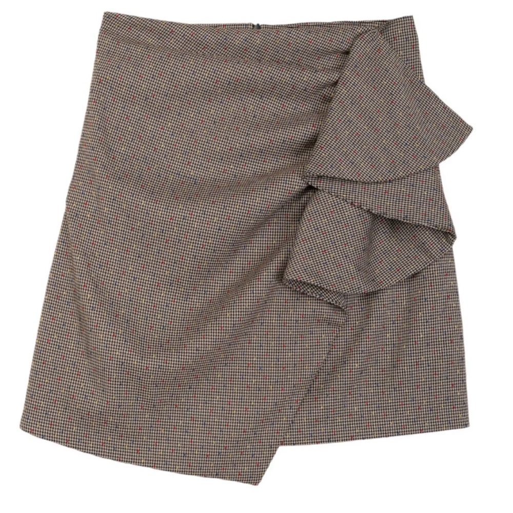 NWT Tailored Ruffle Mini Skirt - Brown